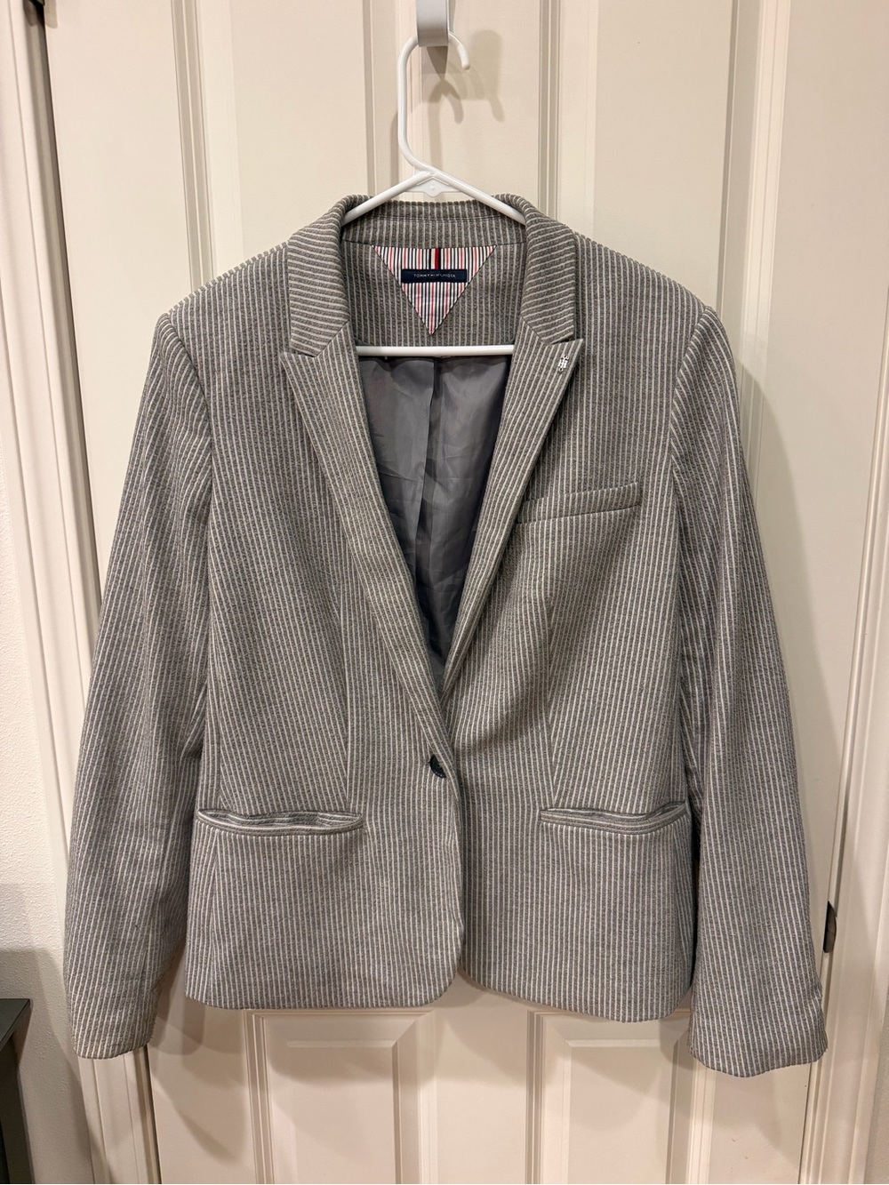 Tommy Hilfiger Gray Pinstripe Women's Blazer
